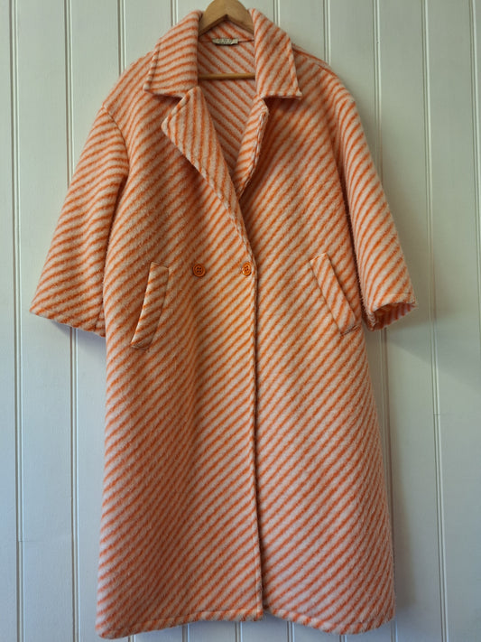 Made in Italy design orange & cream coat M/L