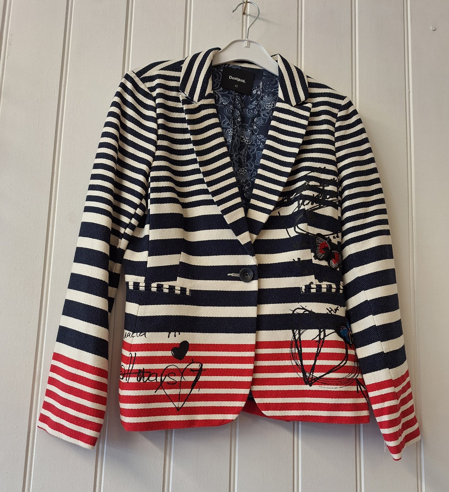 Desigual navy, red and white jacket 10/12