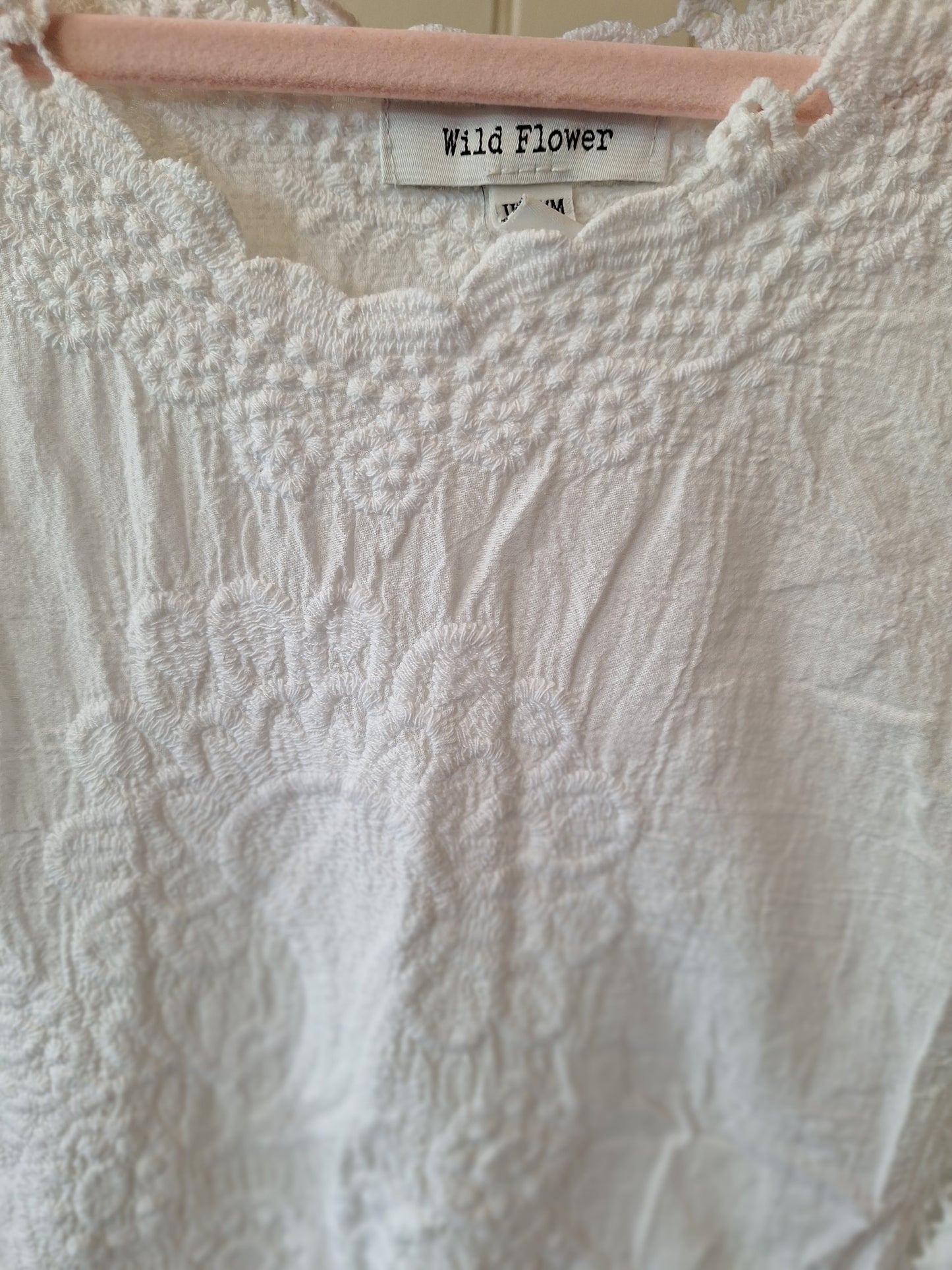 Wildflower white lace and crochet top S/M