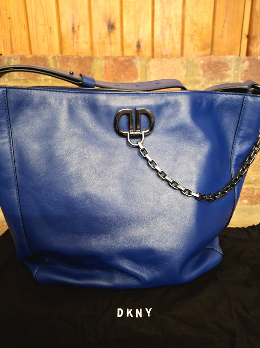 DKNY cobalt blue leather bag