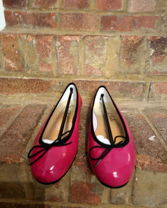 French Sole raspberry patent  ballet pumps 7