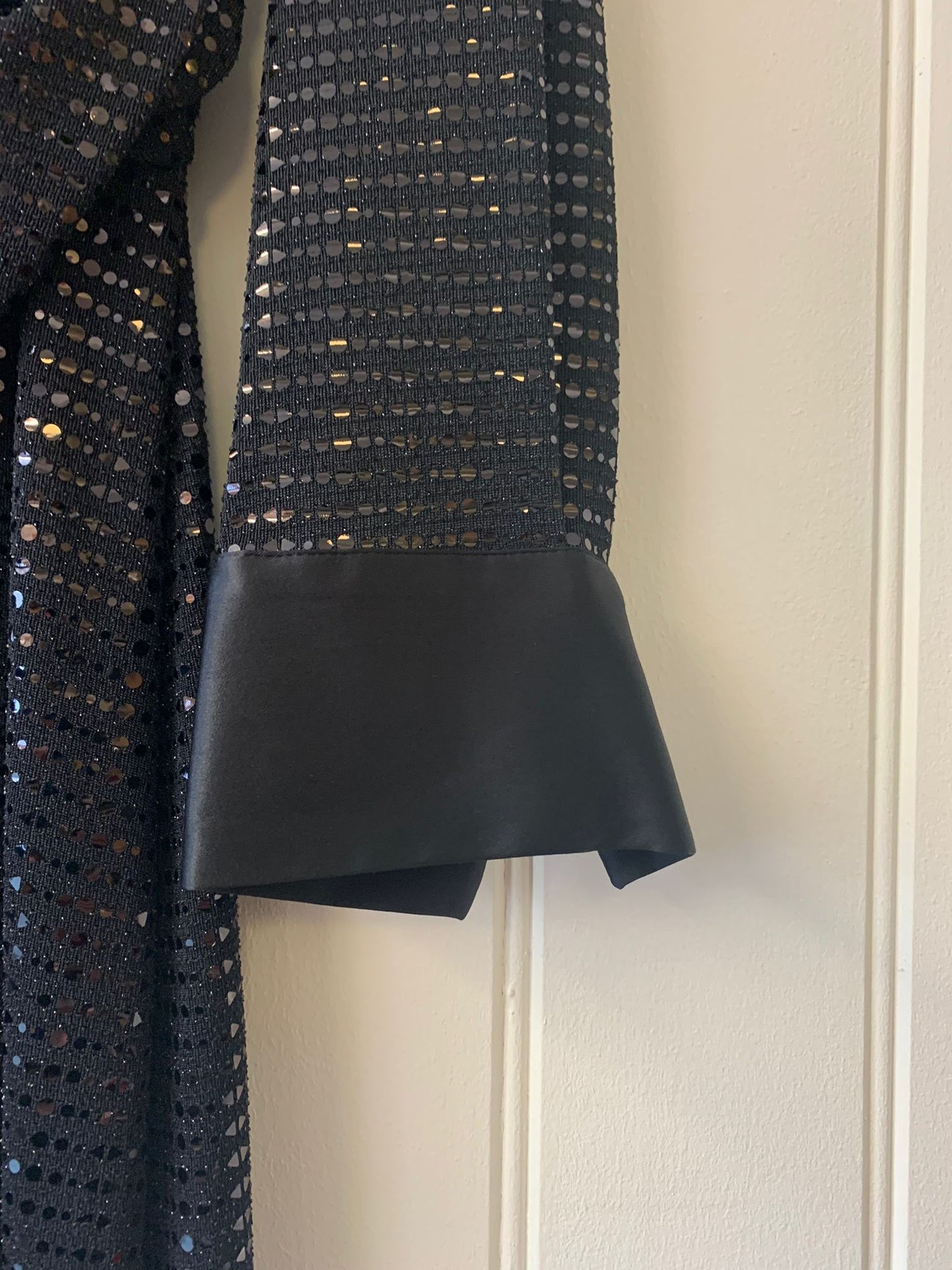ZARA black sequin shirt style midi dress S