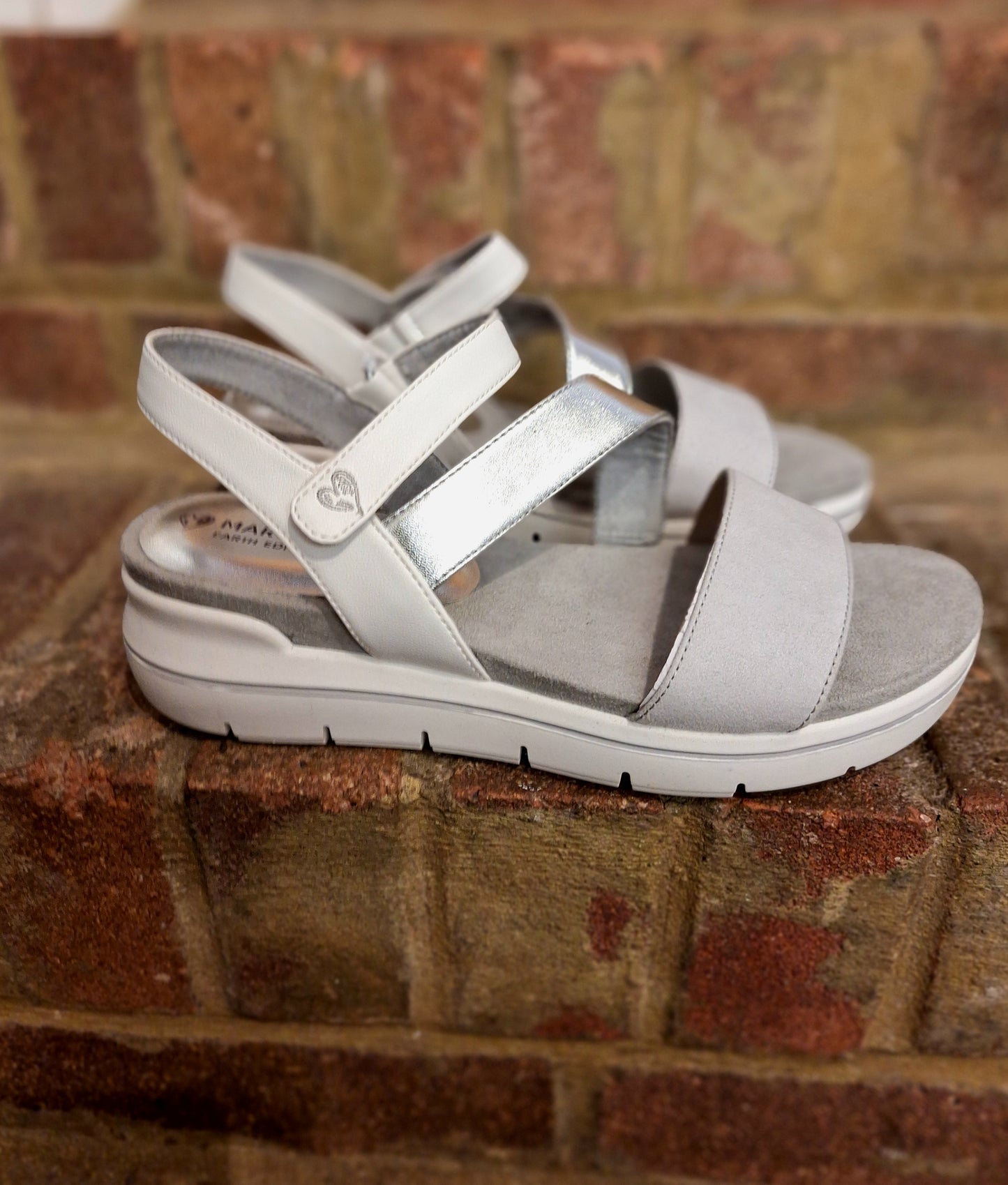 Marco Tozzi white and silver sandals 6