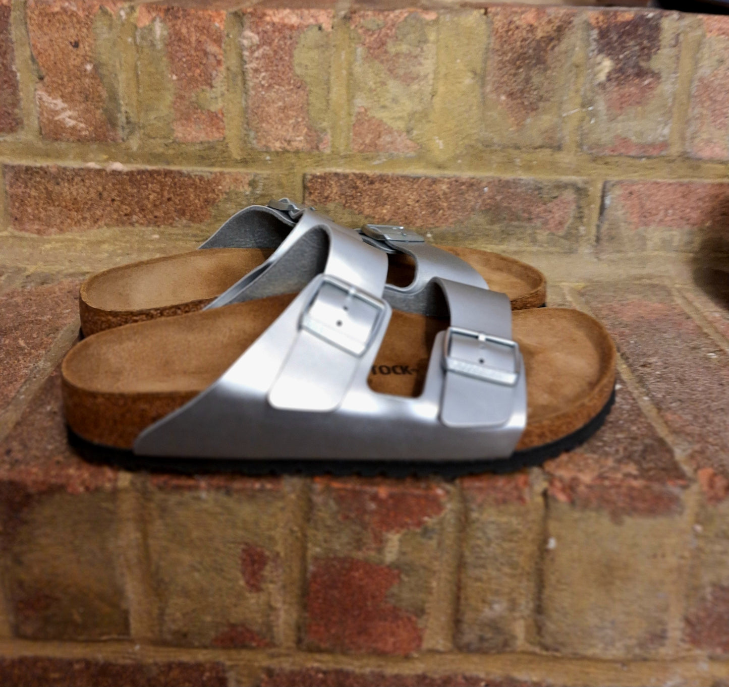 Birkenstock charcoal sandals 8