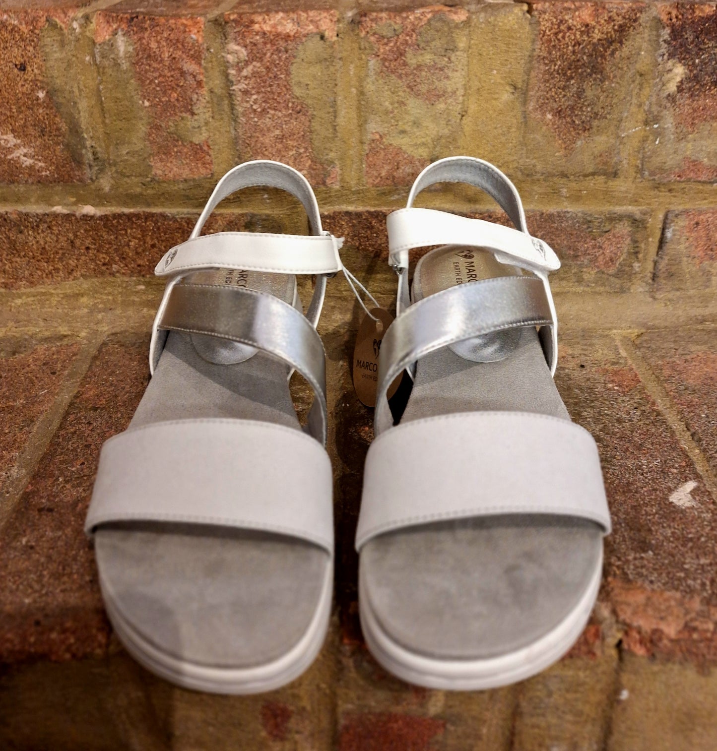 Marco Tozzi white and silver sandals 6