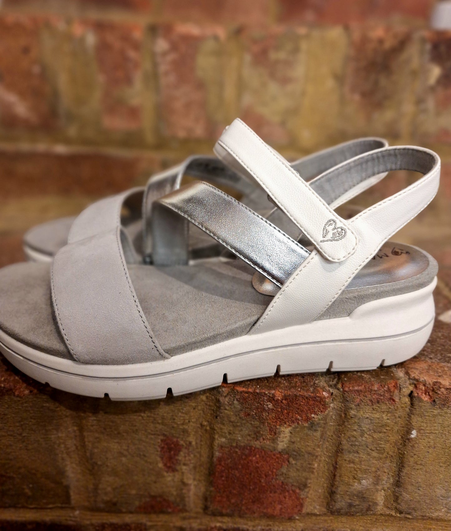 Marco Tozzi white and silver sandals 6