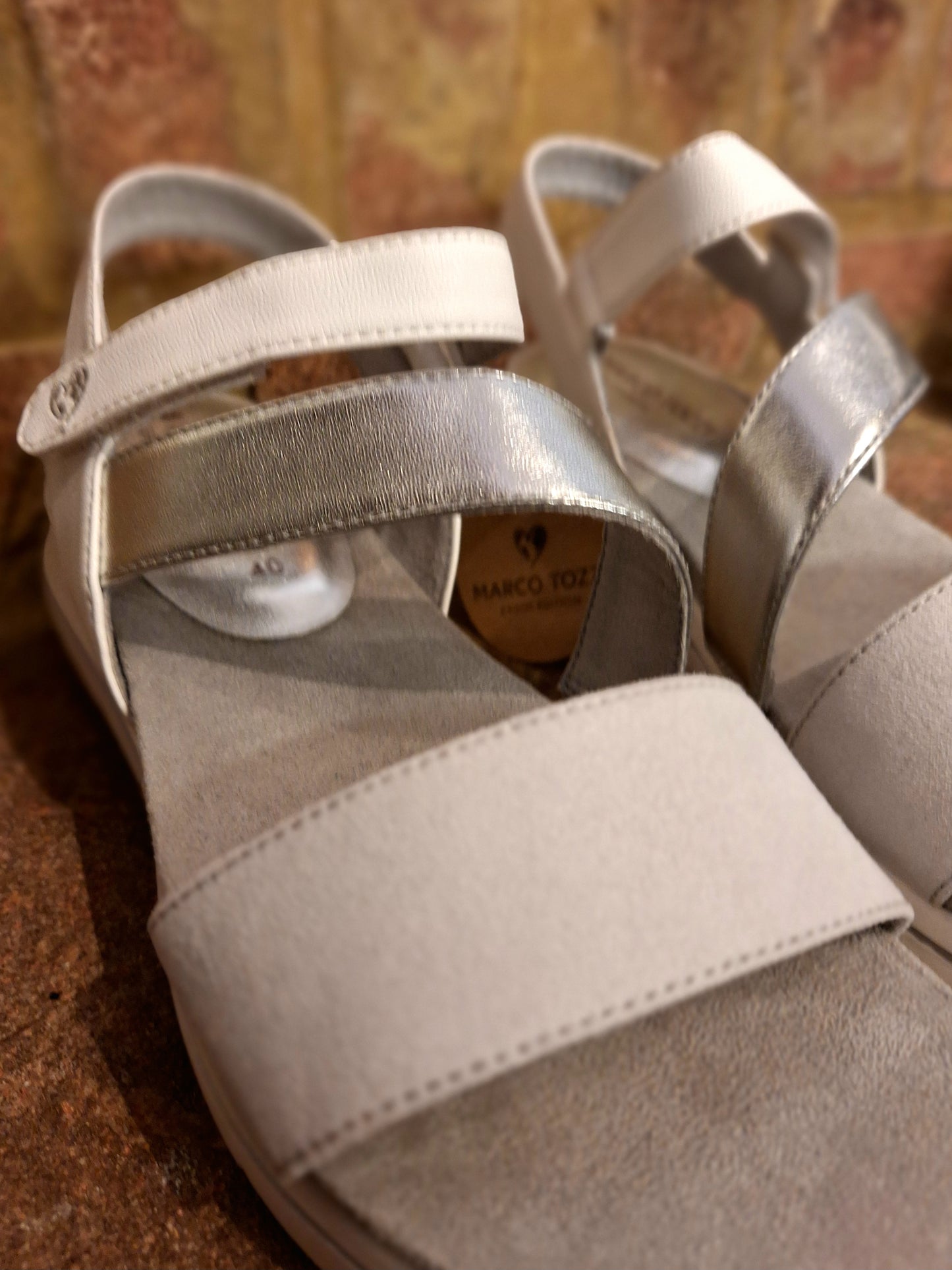 Marco Tozzi white and silver sandals 6