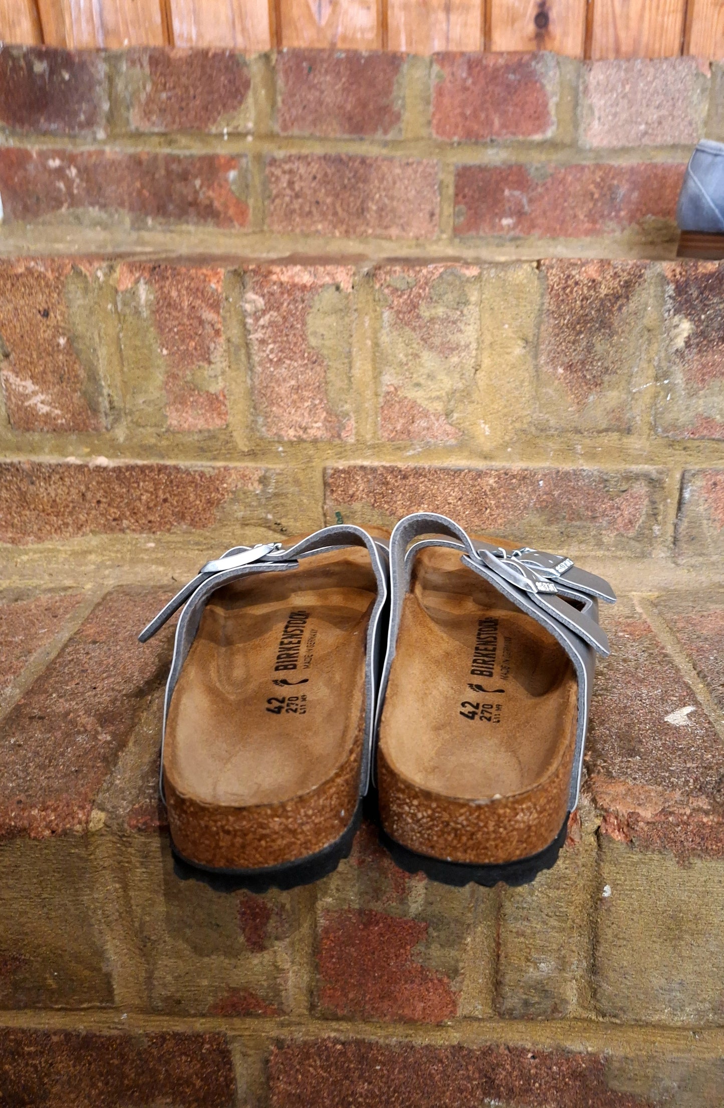 Birkenstock charcoal sandals 8