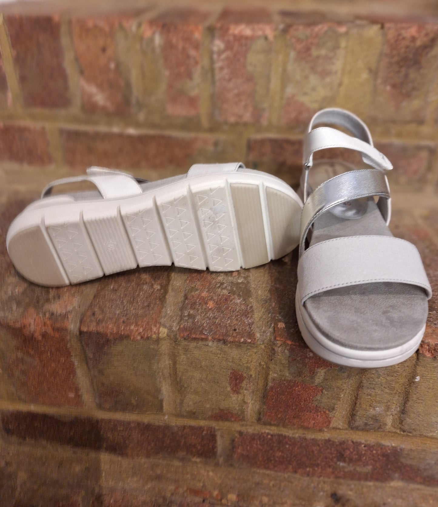 Marco Tozzi white and silver sandals 6