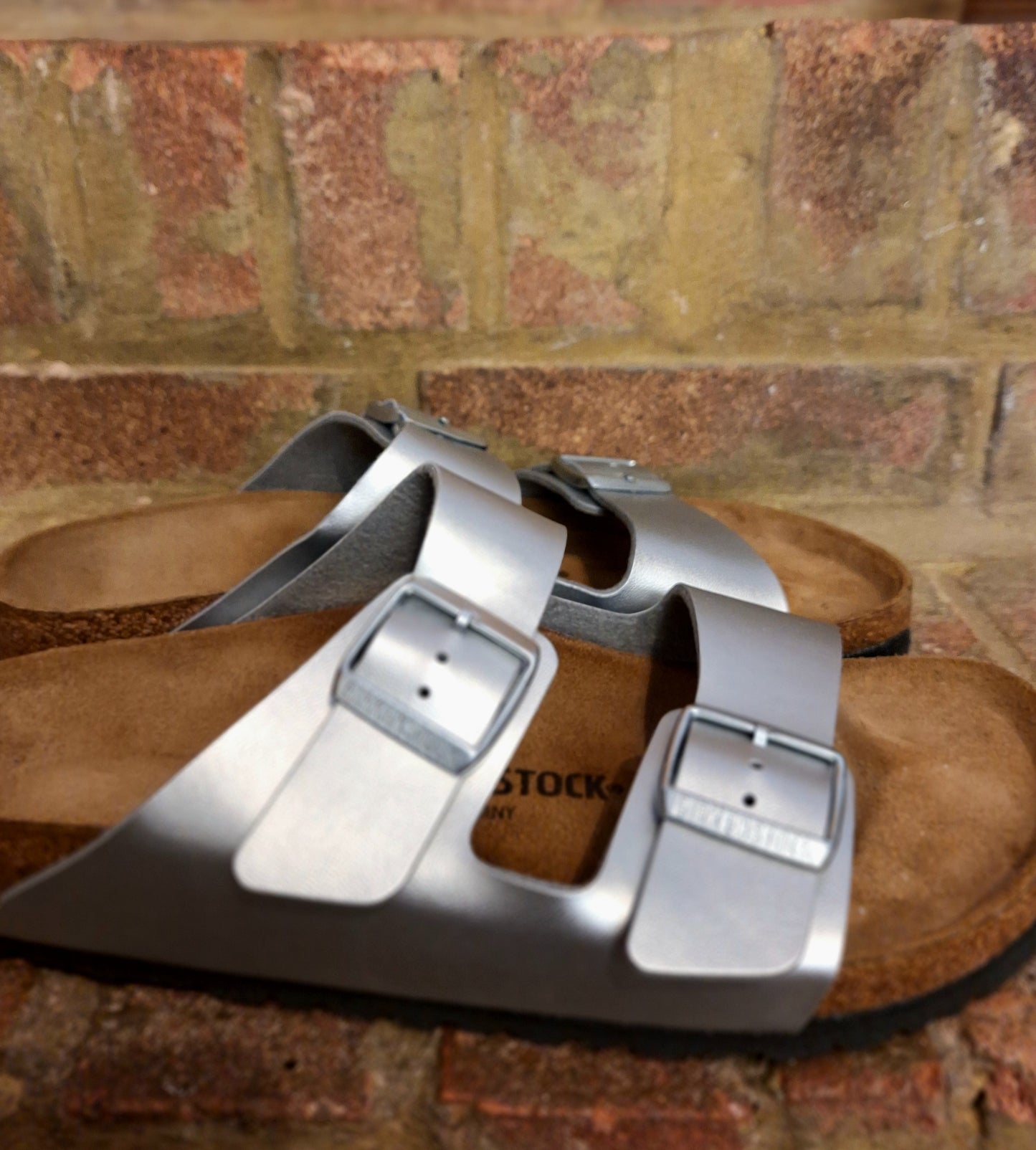 Birkenstock charcoal sandals 8