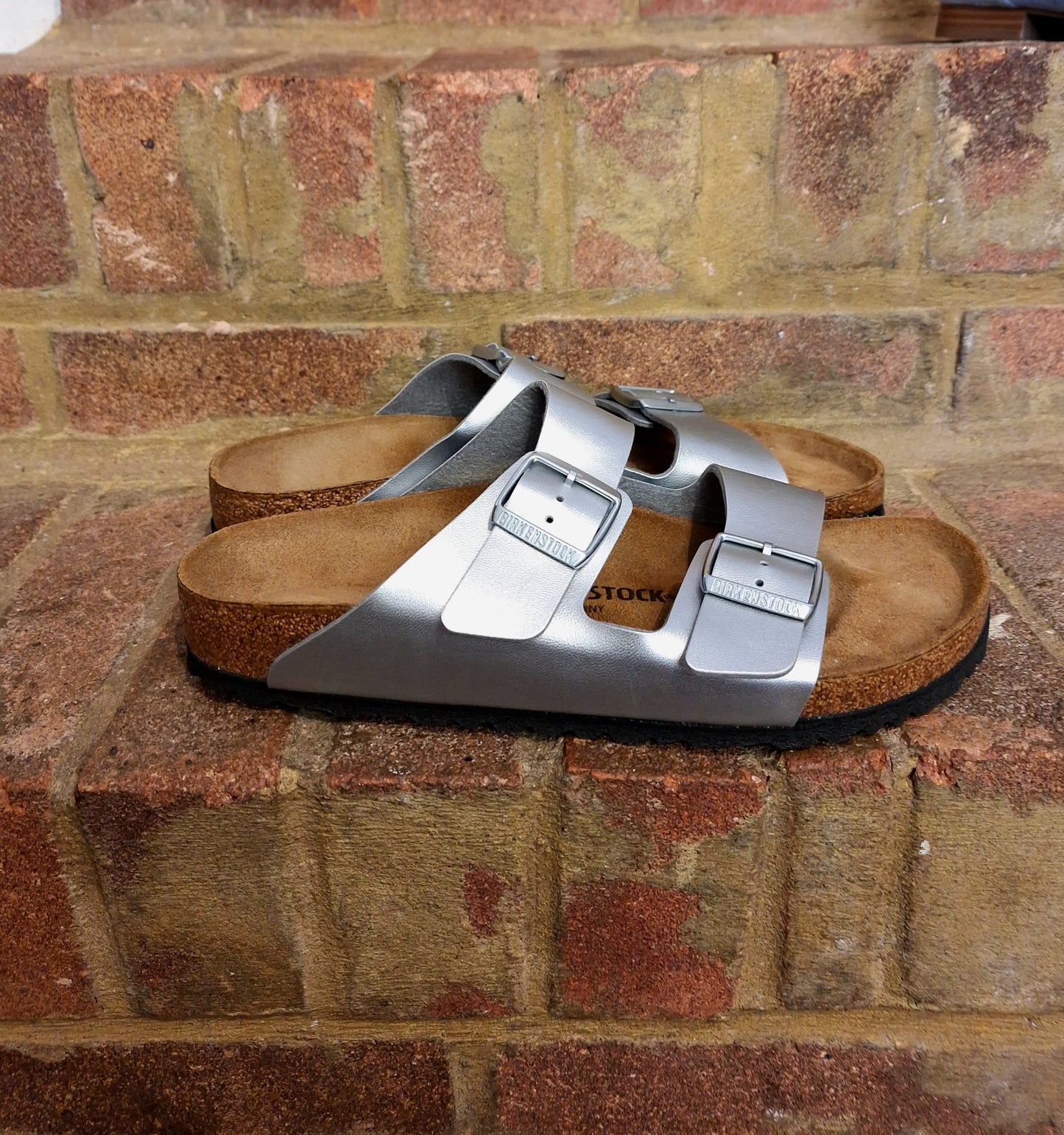 Birkenstock charcoal sandals 8