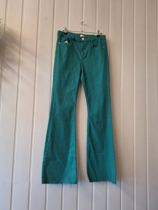 River Island green frayed hemline jeans 12