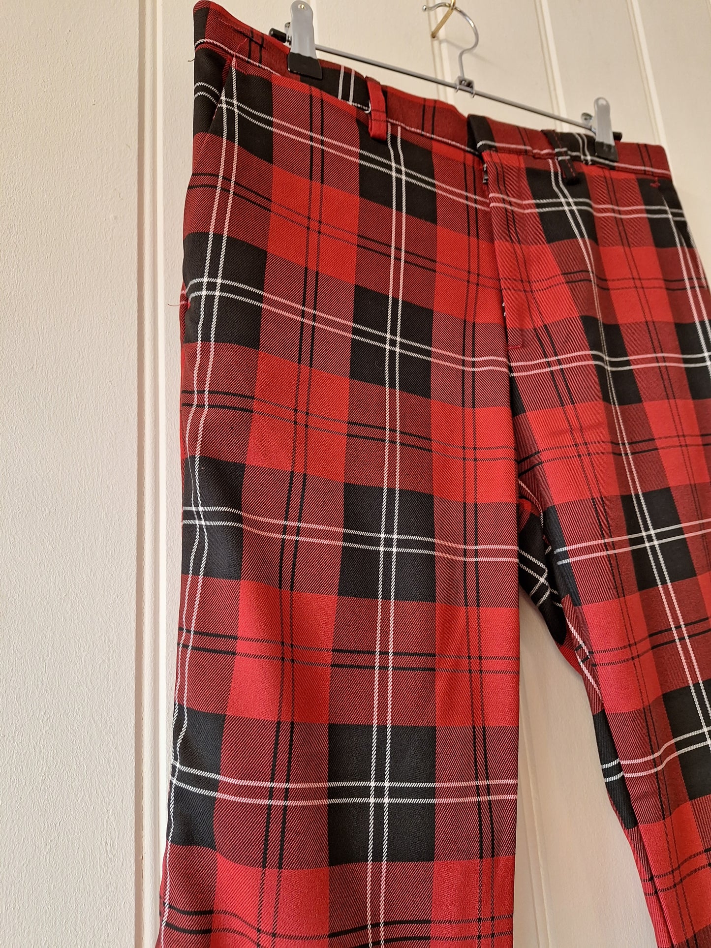 ZARA red check trousers 12