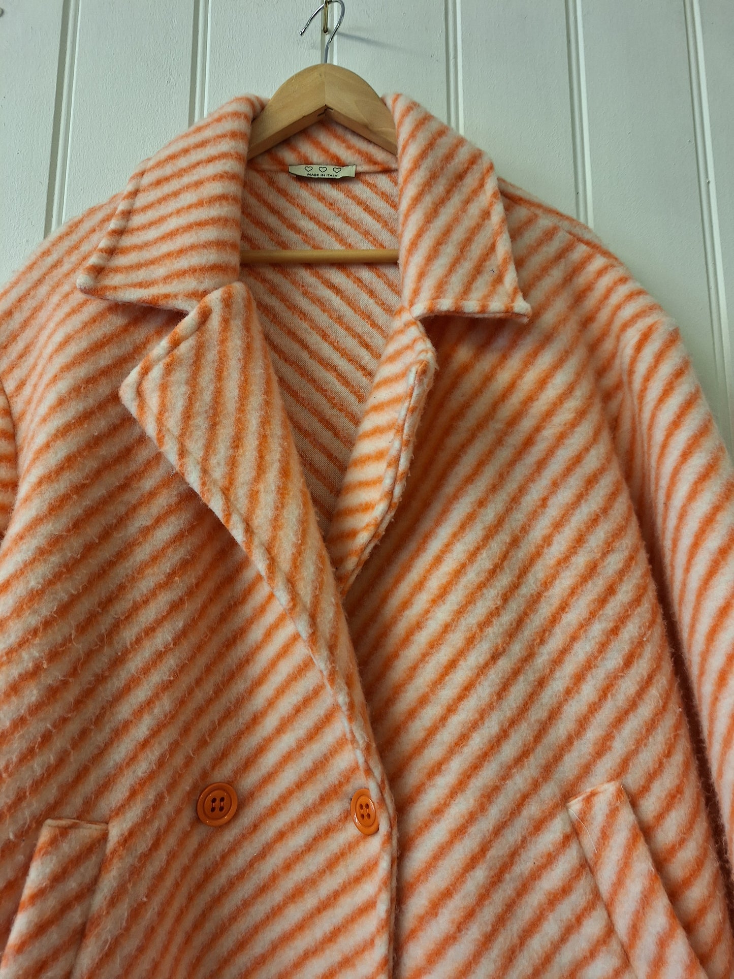 Made in Italy design orange & cream coat M/L