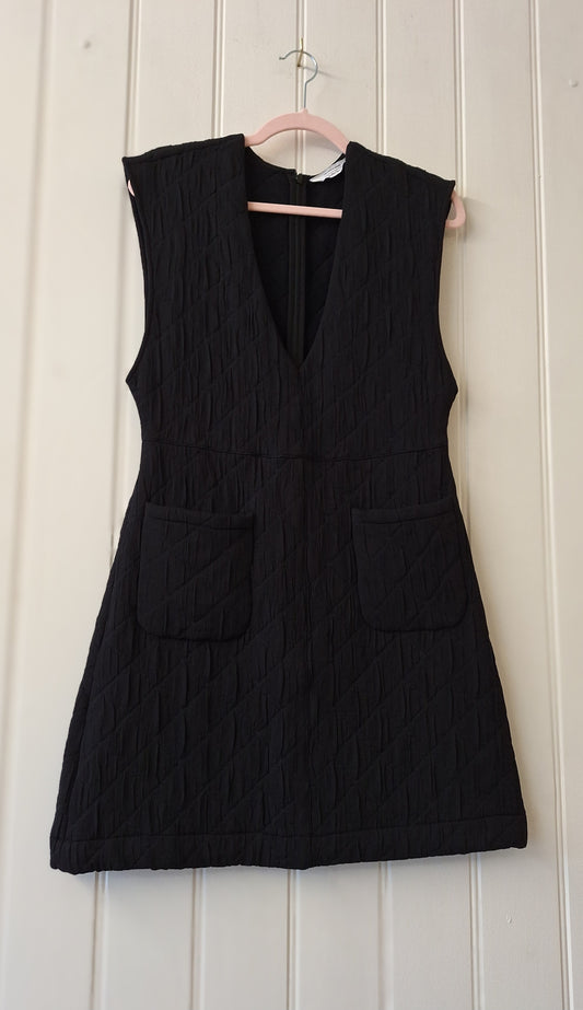 & Other Stories black quilted pinafore dress