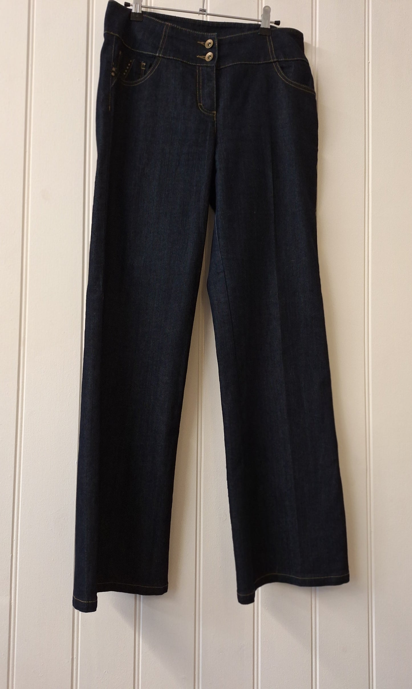 Wallis dark indigo wide legged jeans 12