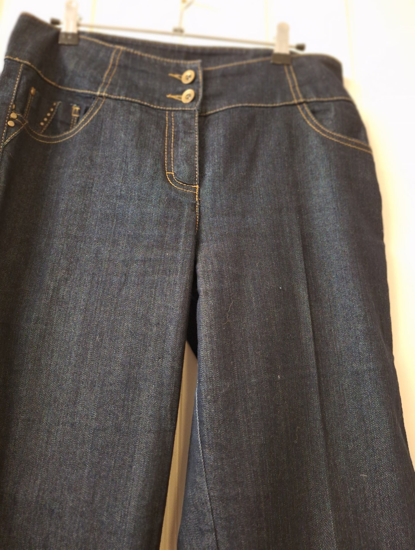 Wallis dark indigo wide legged jeans 12