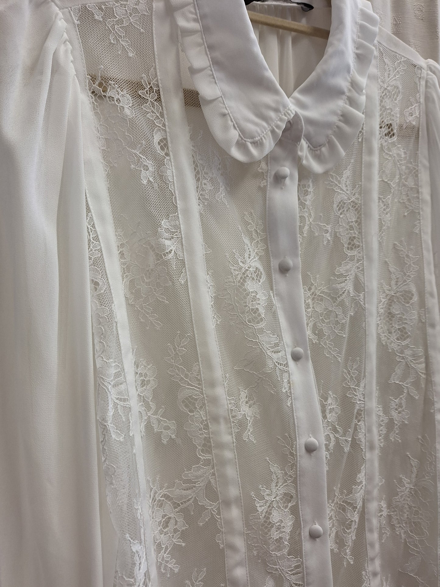 ZARA white lace shirt XL