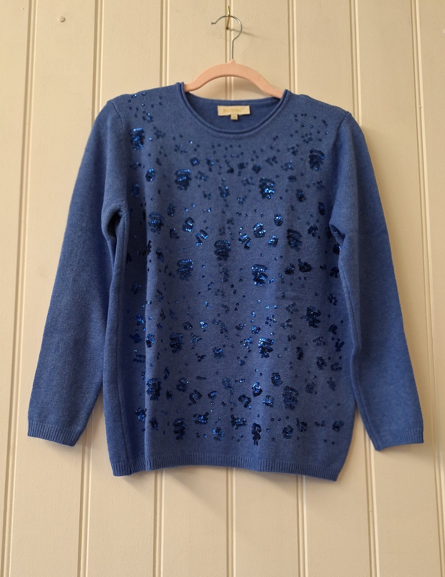 Bluoltre blue sequin knit S
