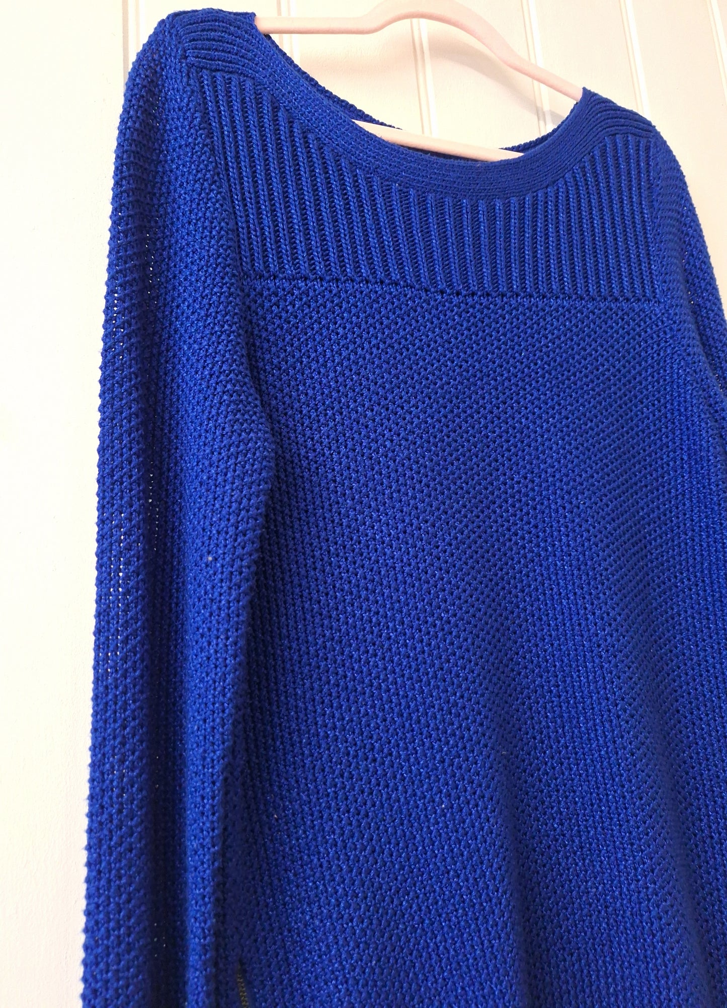 Calvin Klein cobalt ribbed knit L