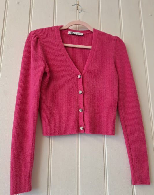 ZARA pink cropped knit S