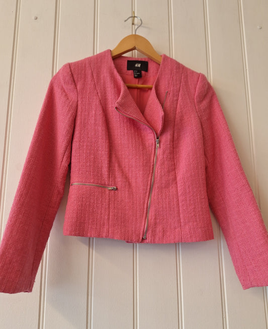 H&M pink biker style jacket S