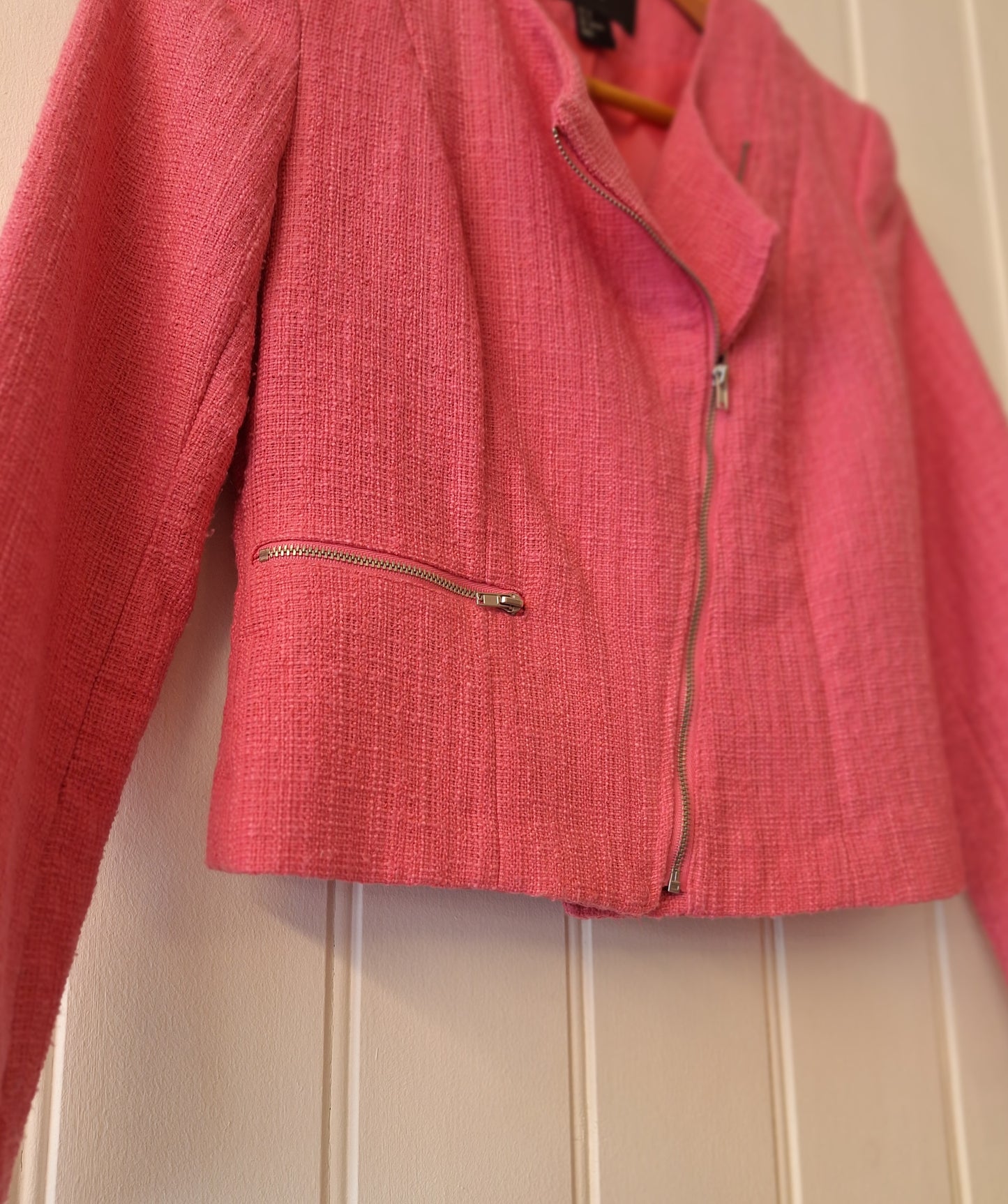 H&M pink biker style jacket S