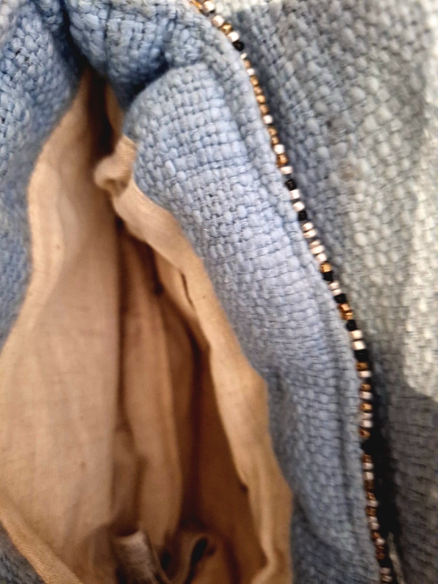 ZARA blue beaded  fabric bag