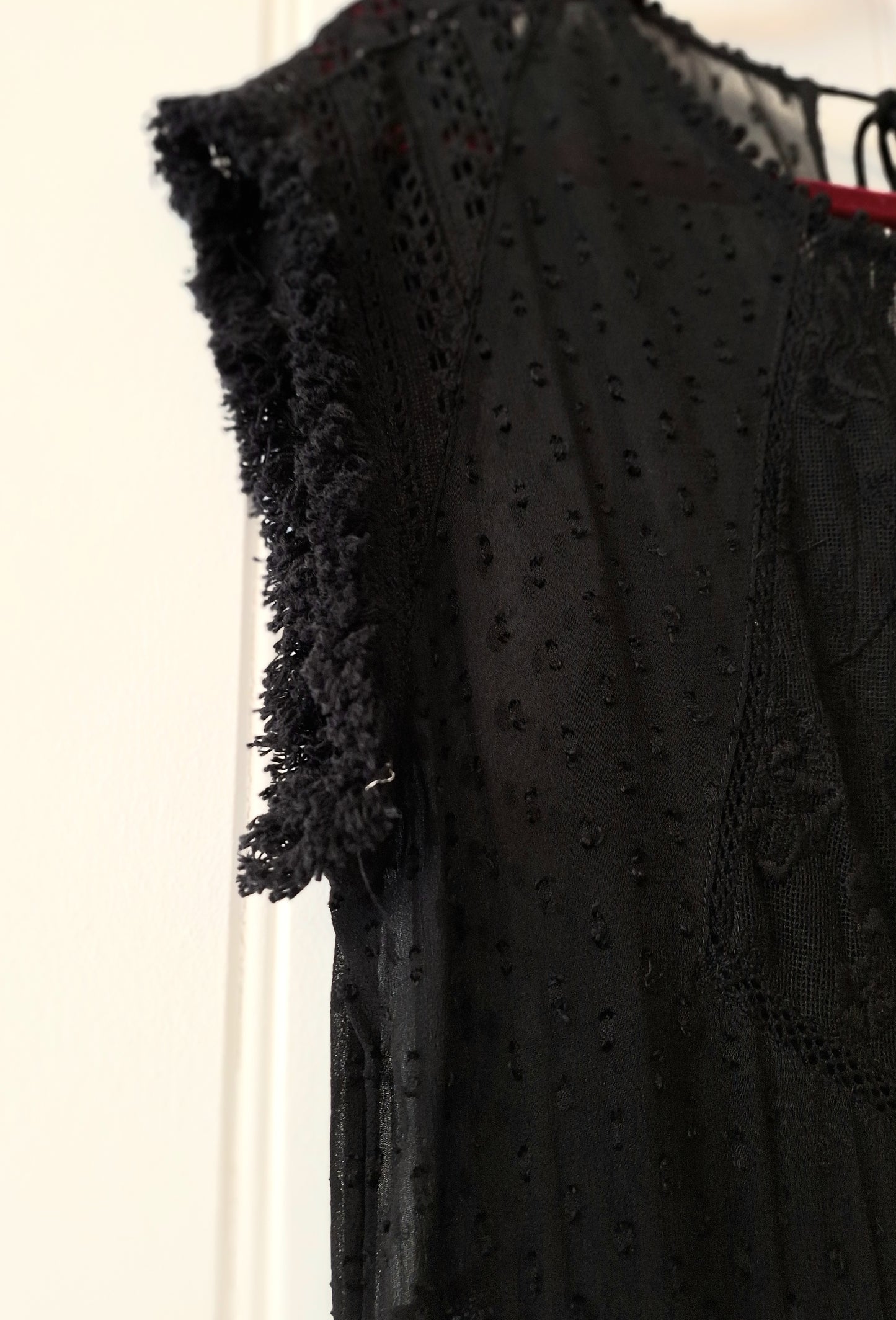 ZARA black lace maxi dress L