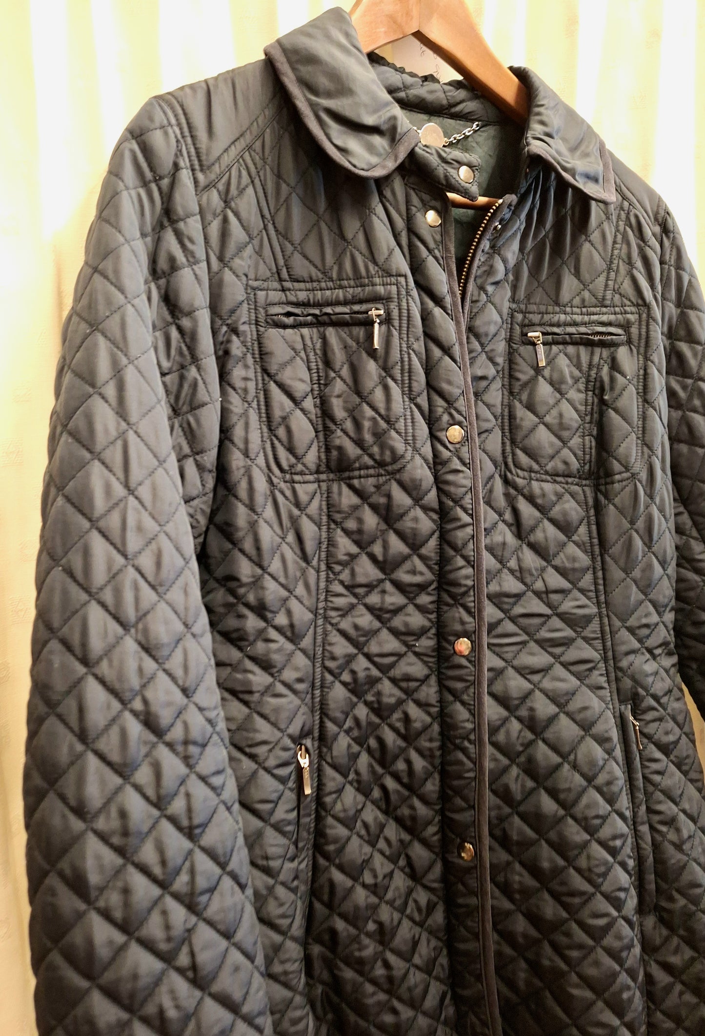 HOBBS black quilted coat 10