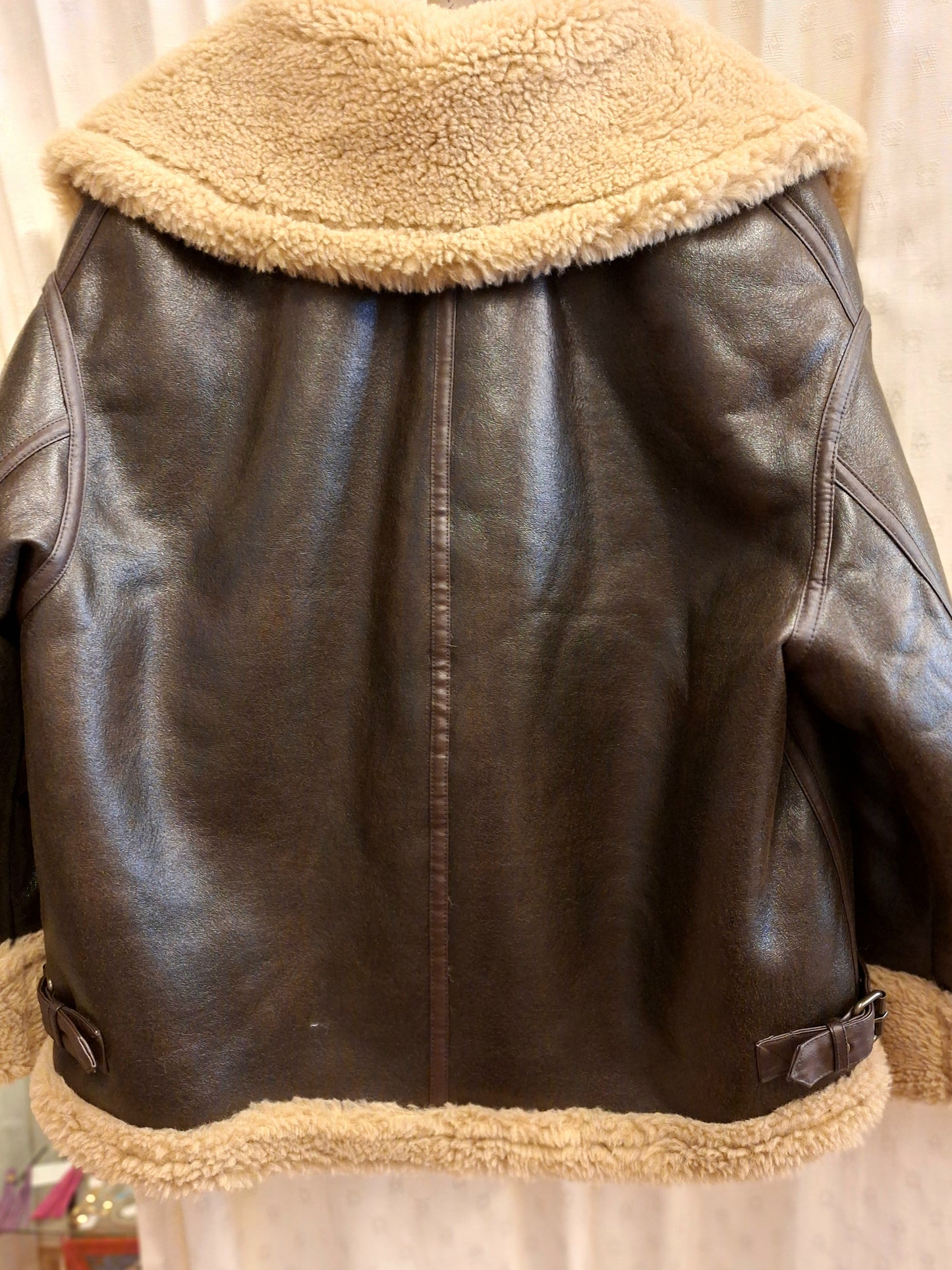 ZARA brown faux leather jacket L