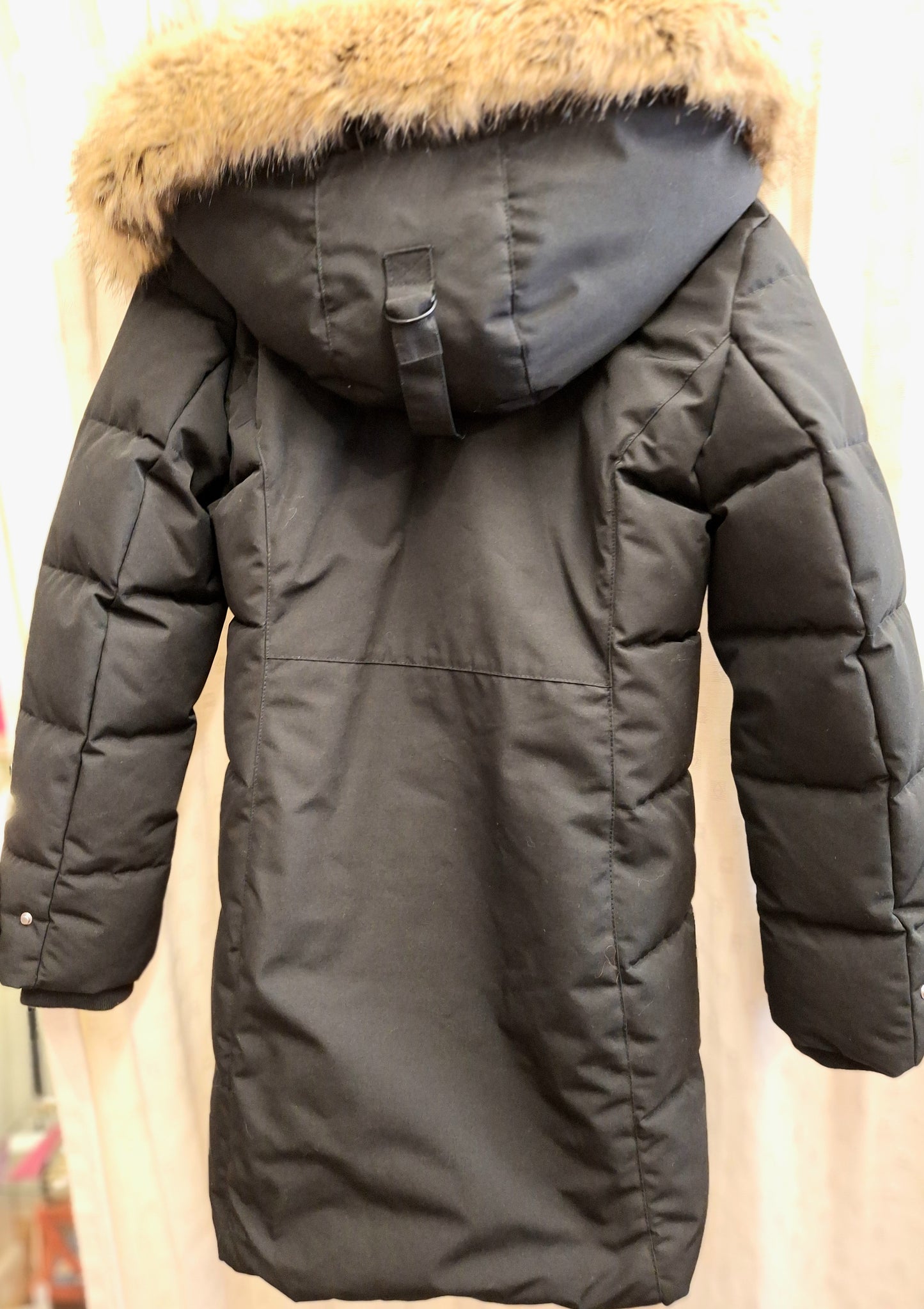 ZARA black parka style coat L