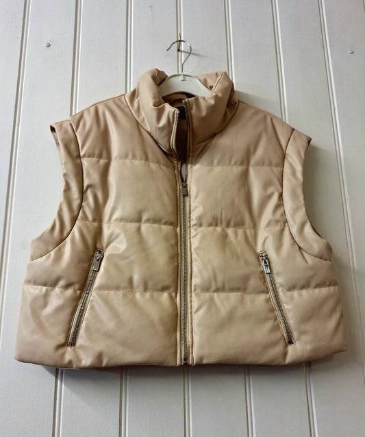 ZARA cream quilted gilet L