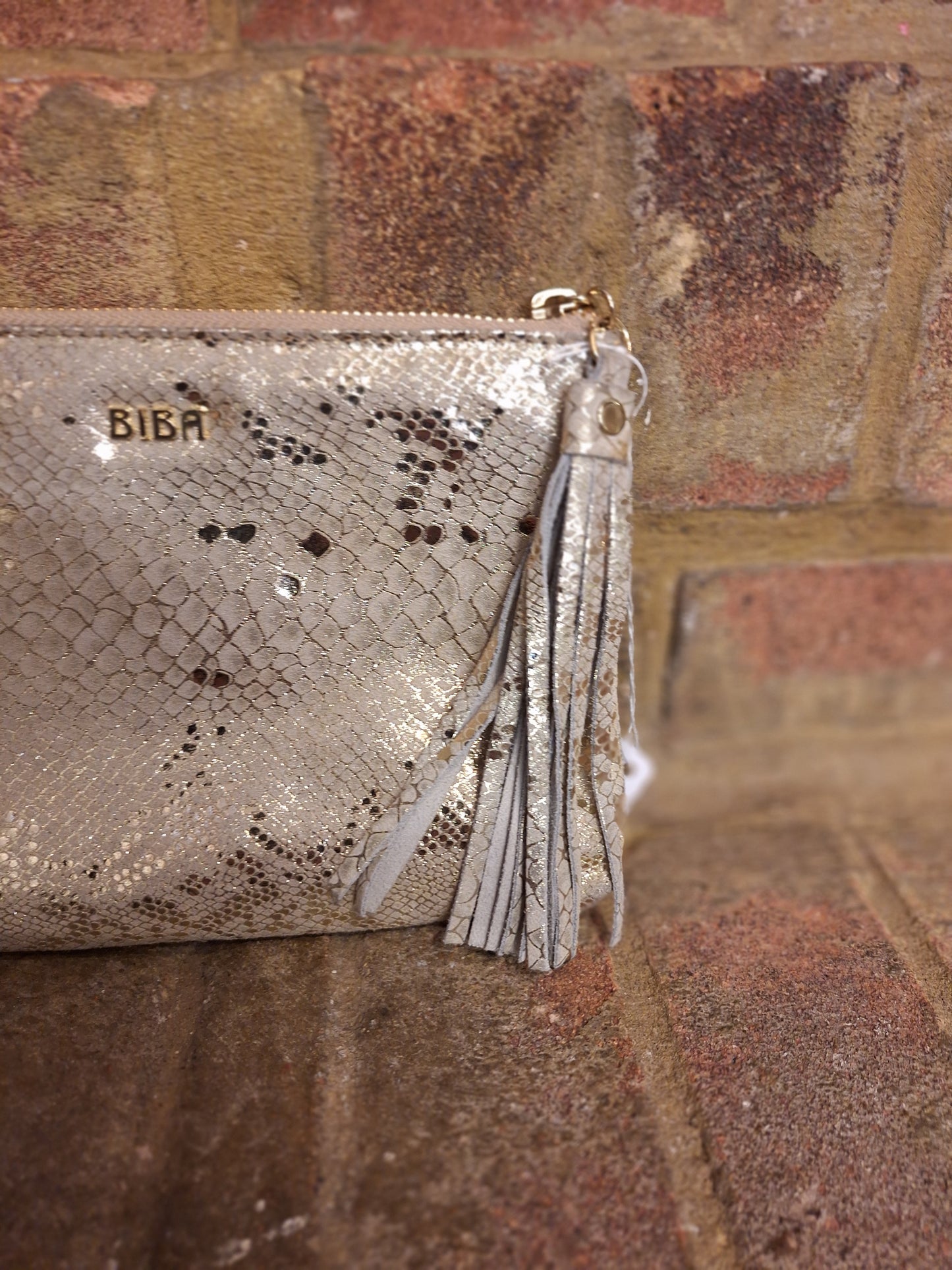 BIBA gold clutch style purse