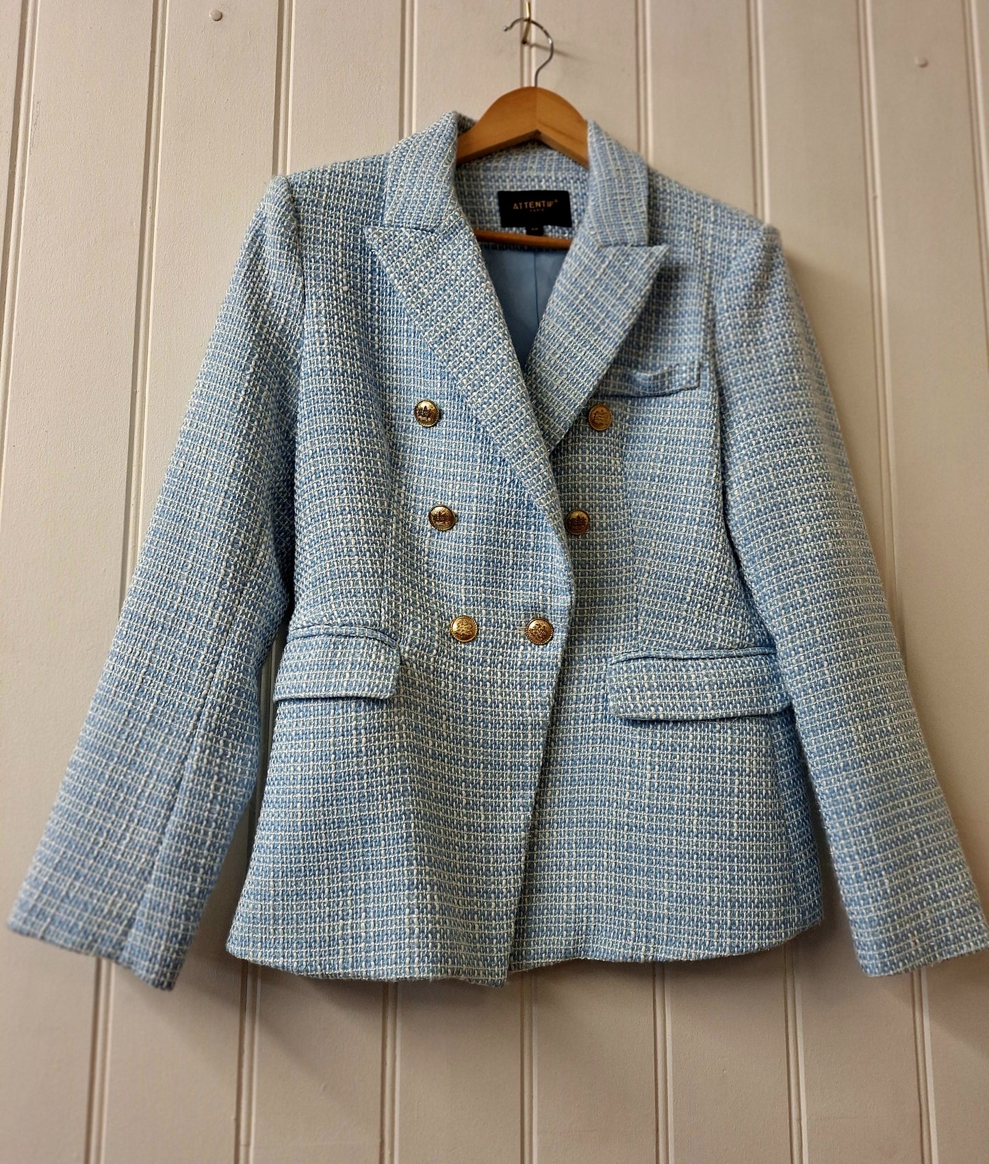 Attentif blue and white blazer 12