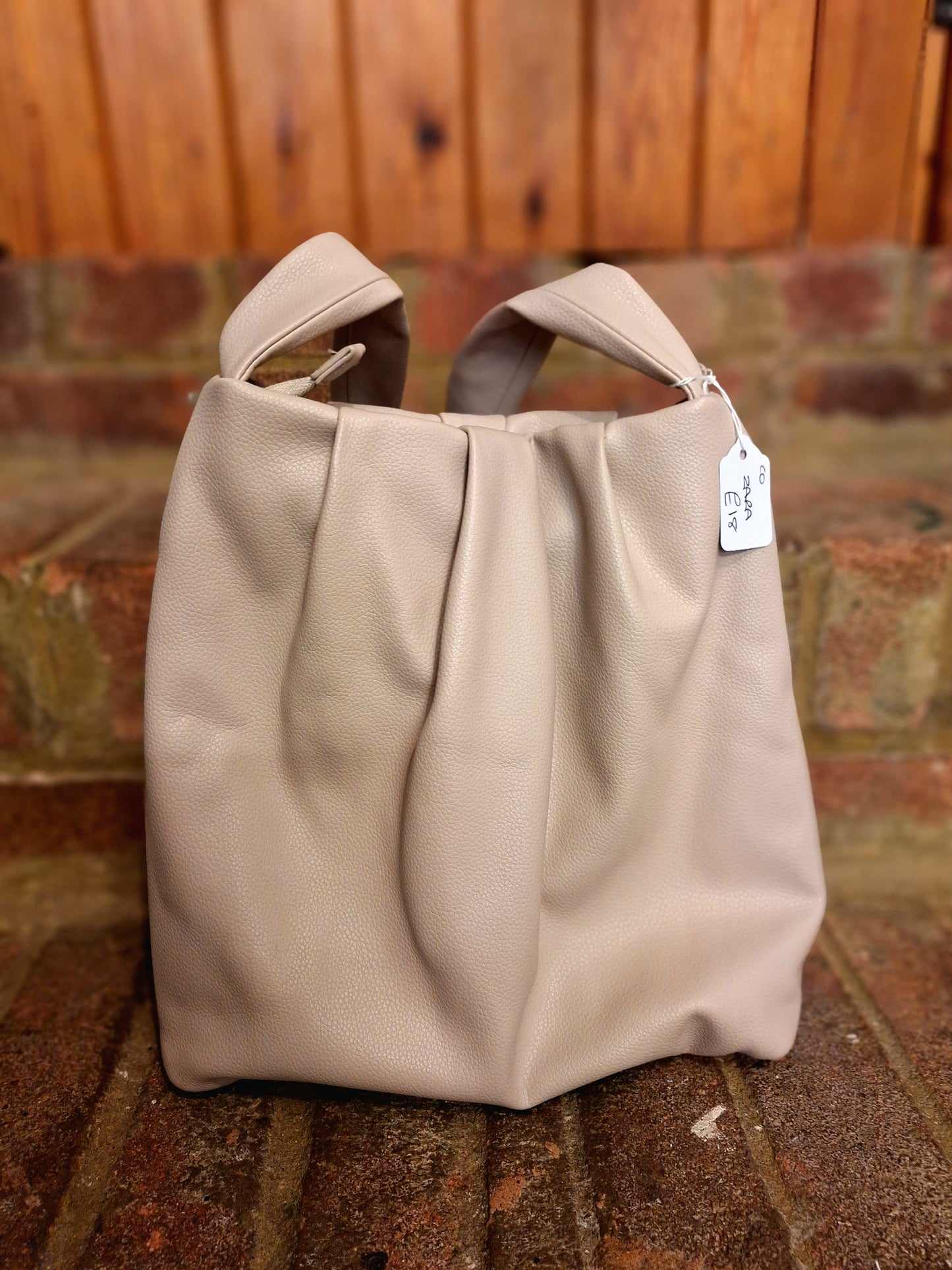 ZARA ecru slouch style bag