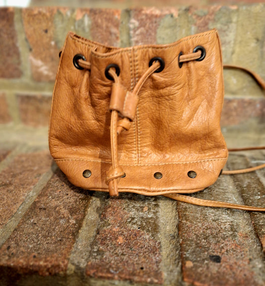 River Island tan mini bucket bag