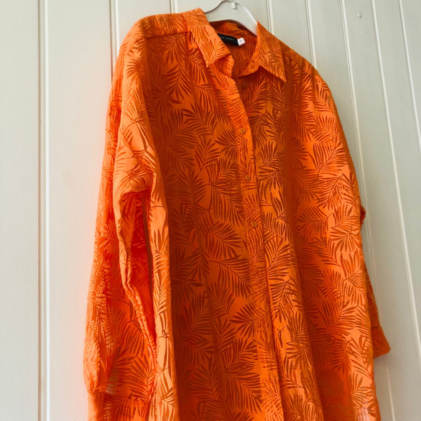 Mint Velvet orange longline shirt M