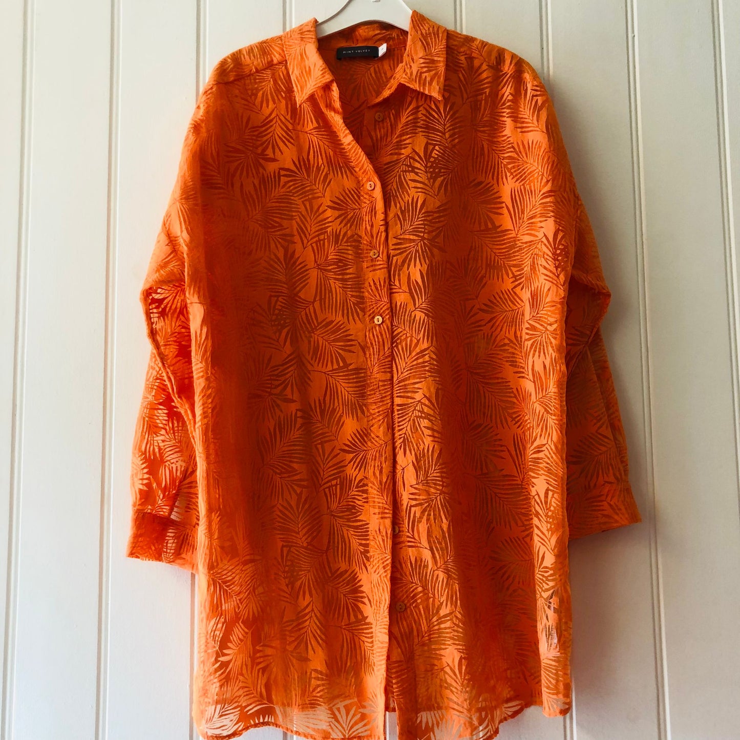 Mint Velvet orange longline shirt M