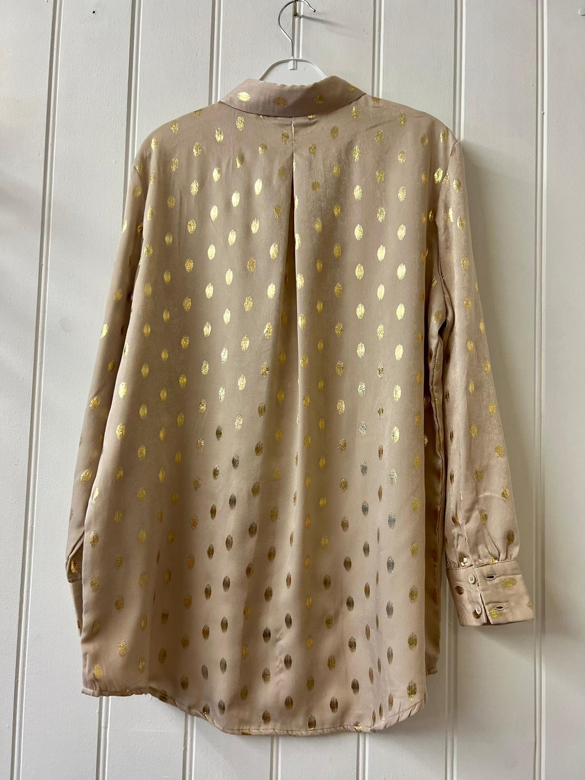Fransa gold and taupe shirt L