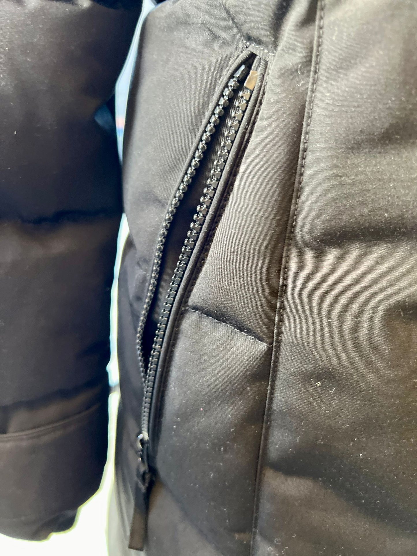 ZARA black parka style coat L