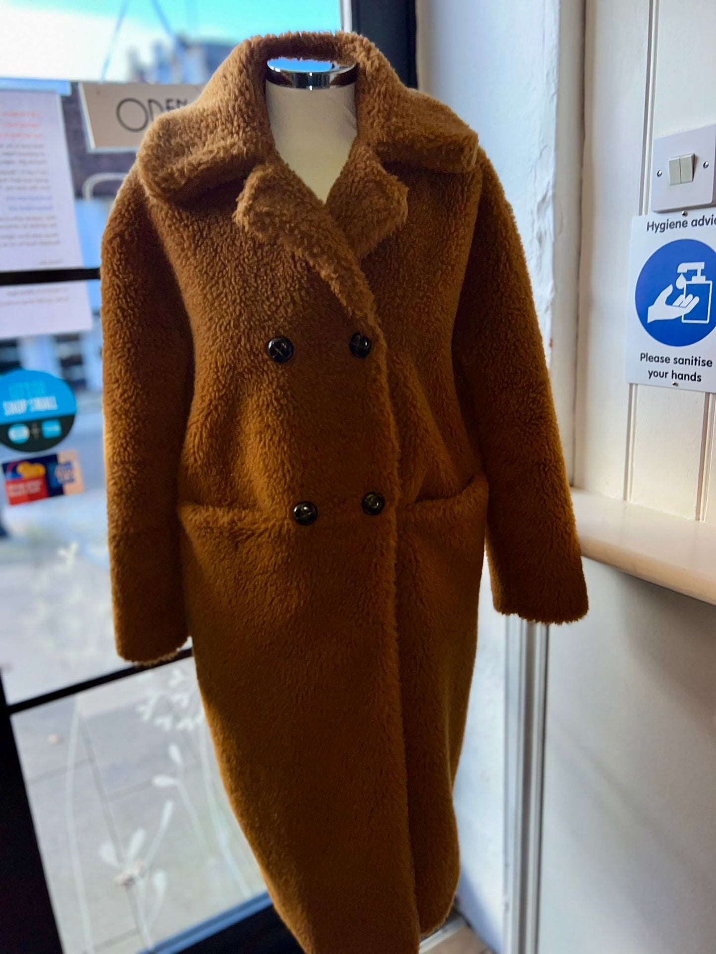 TOPSHOP tan "teddy coat 8