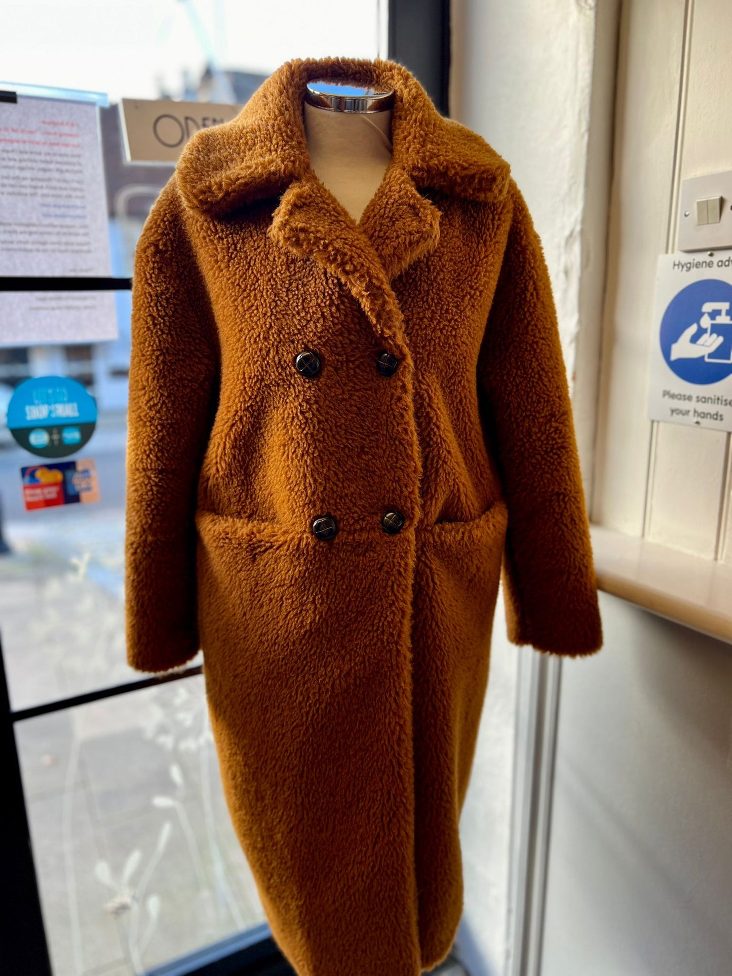 TOPSHOP tan "teddy coat 8