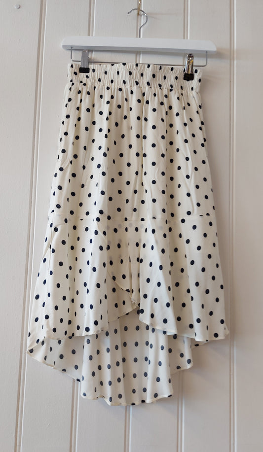 Saint Tropez white and navy polka dot skirt XS